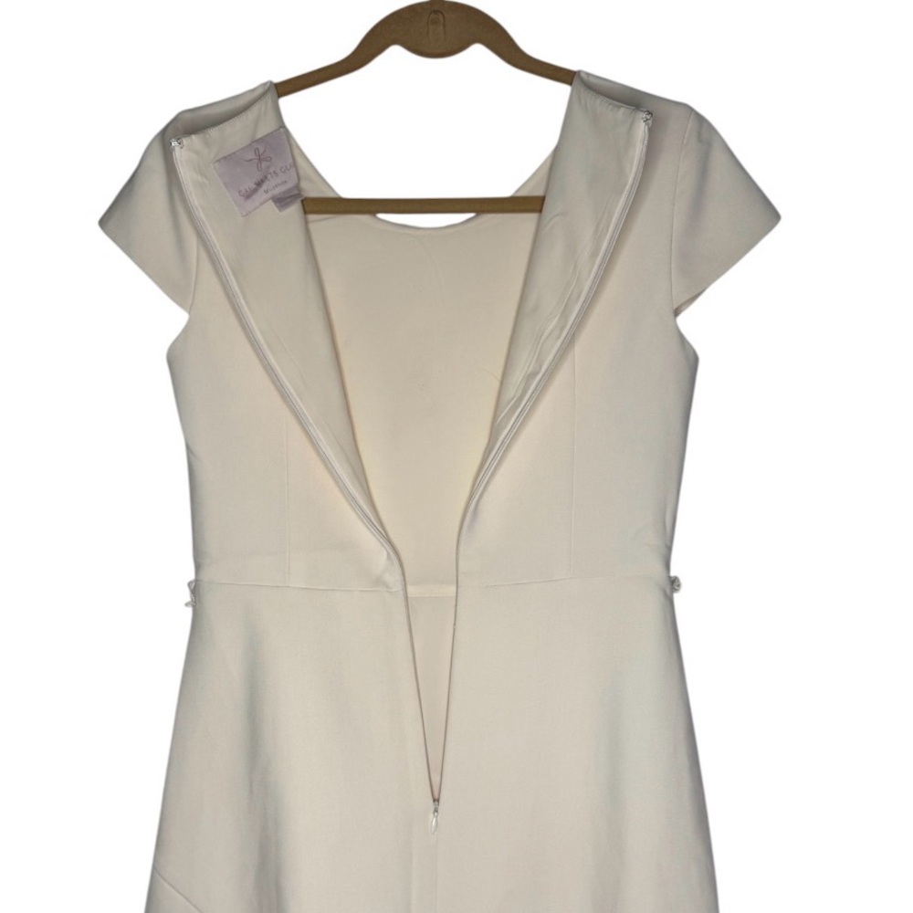 GAL MEETS GLAM Cecilia Cream Crepe Dress | Size: 4 - Picture 6 of 12